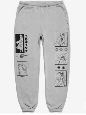 Men's Gray Anime Graphic Joggers Sweatpants